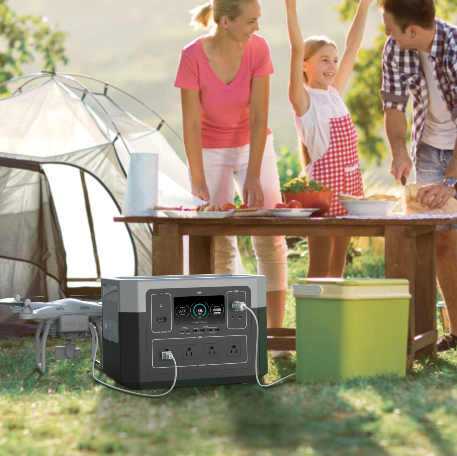 2000 واط High Capacity Solar Generator For Multi Way Charging