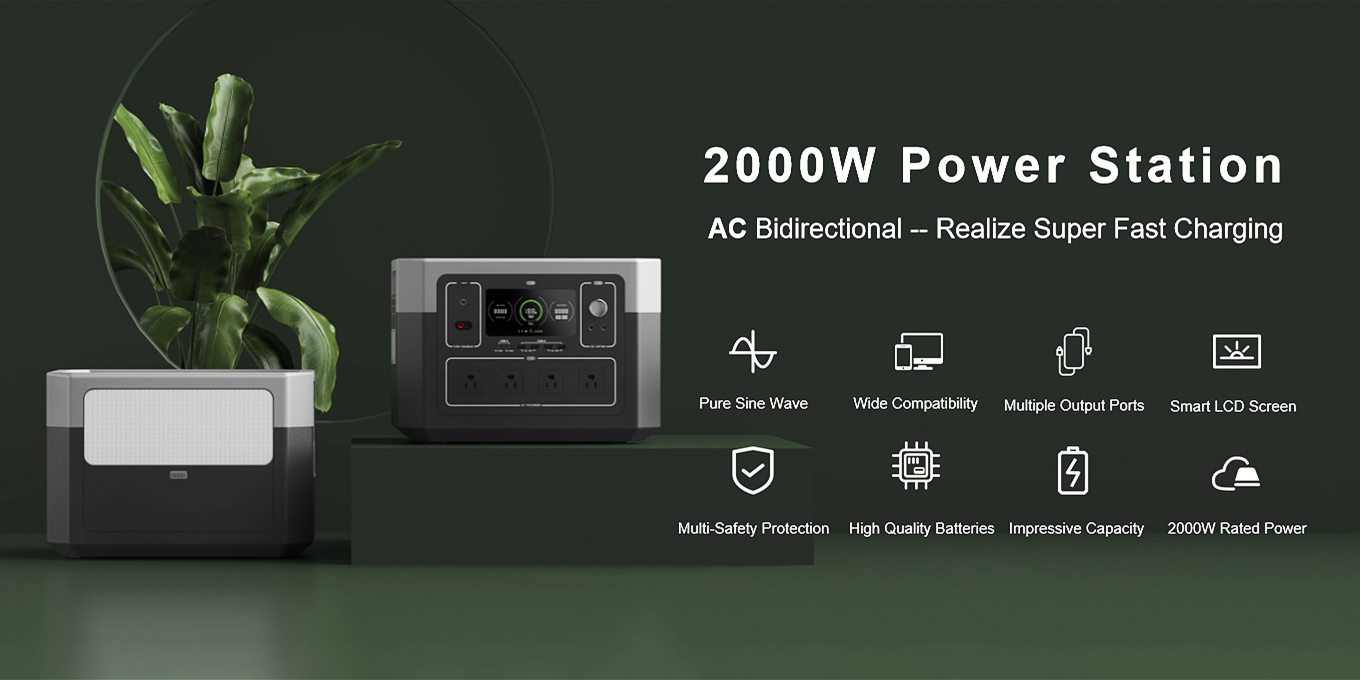 2000 واط High Capacity Solar Generator For Multi Way Charging