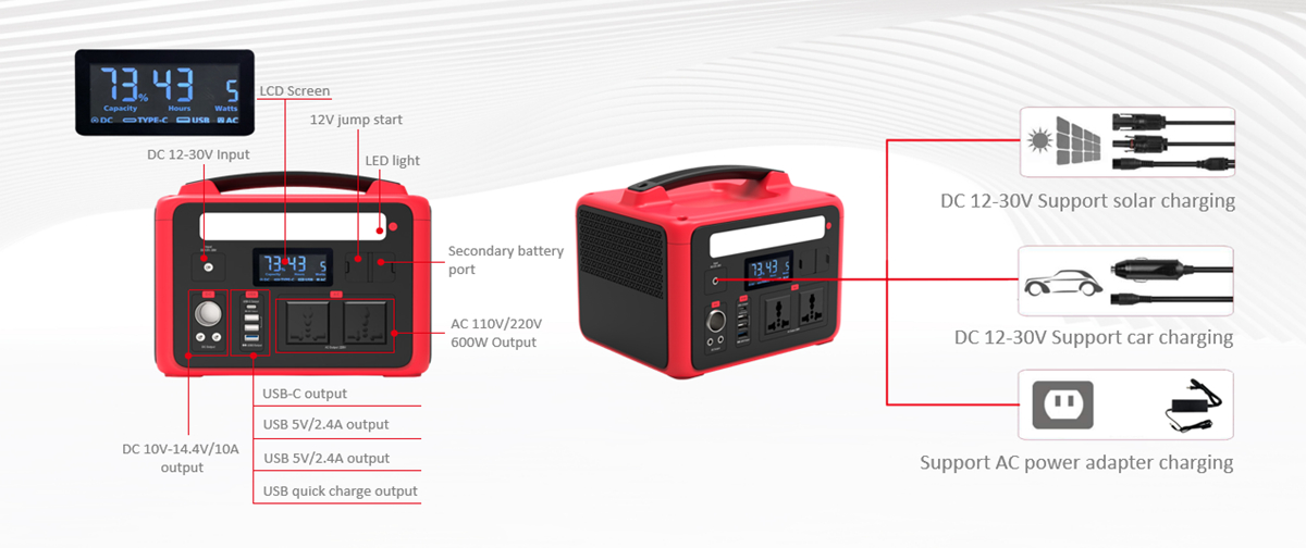 600W عالية القوة مولد للطاقة الشمسية لشحن المحمول